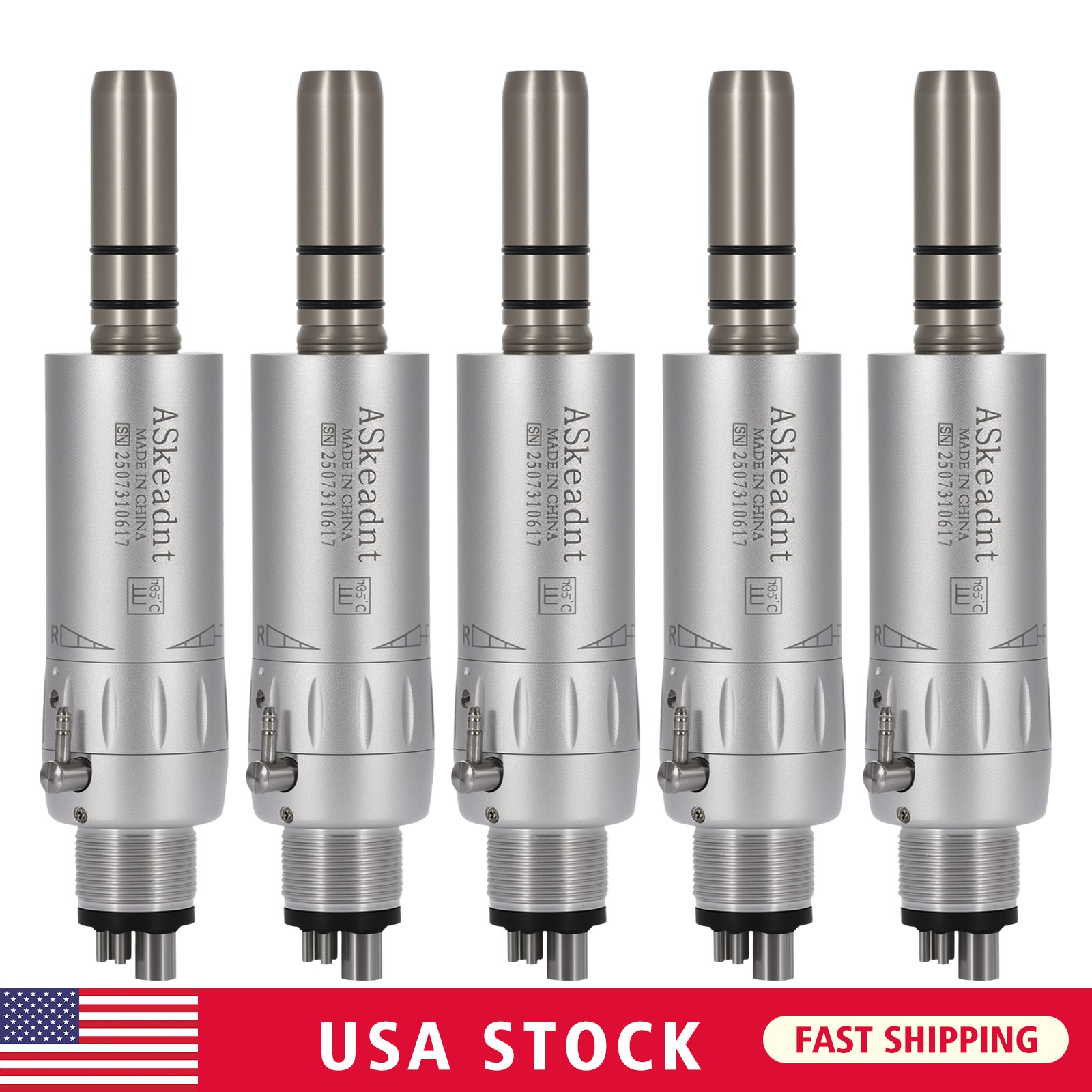 5X ASkeadnt Dental Slow Low Speed Handpiece Air Motor E-type 4 Holes AS Y