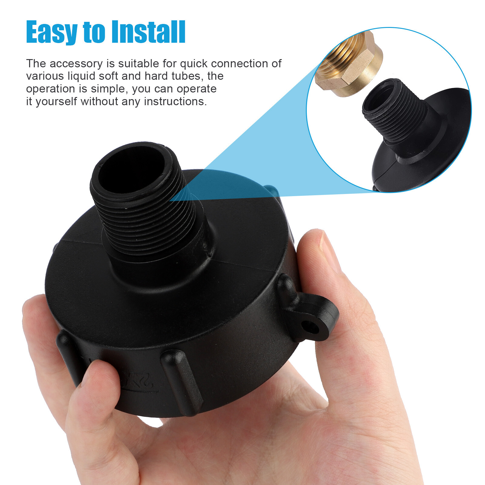 2x IBC Tote Water Tank Adapter 2″ for Garden Hose Drain Plug Connector Easy Use