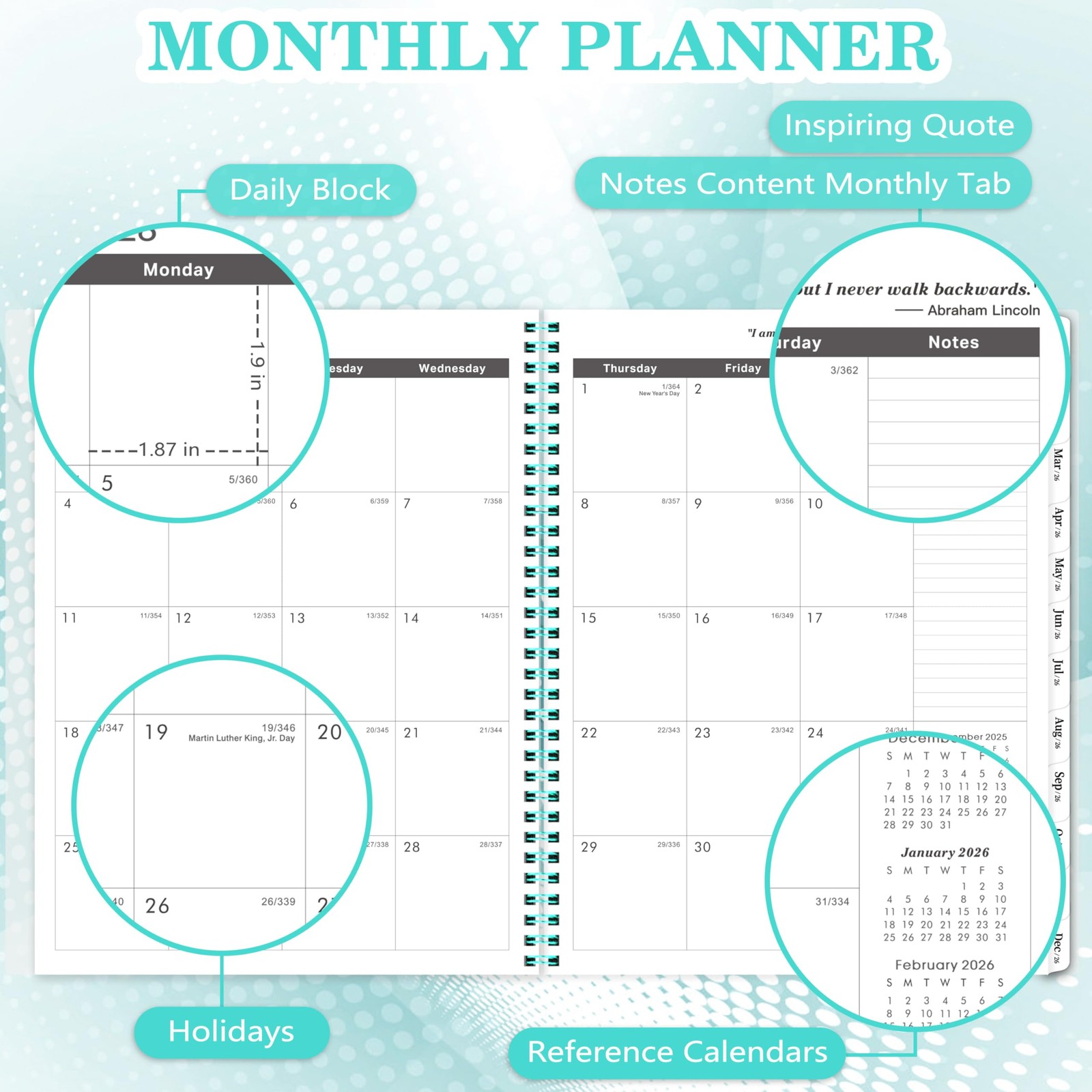 2026-2030 Monthly Planner/Calendar – Jan 2026 – Dec 2030, 5 Year Monthly Plan…