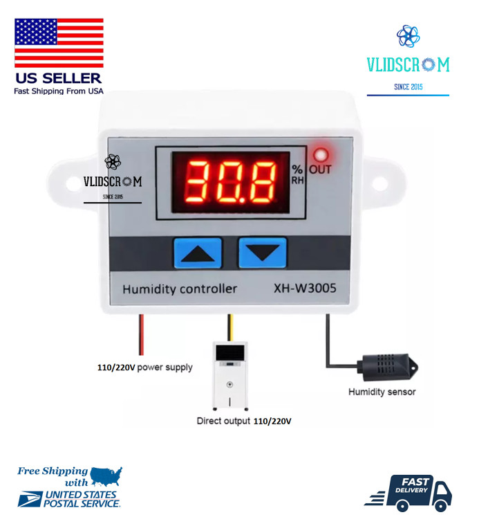 W3005 110 220V Incubator Digital Humidity Controller Hygrometer Switch Tester