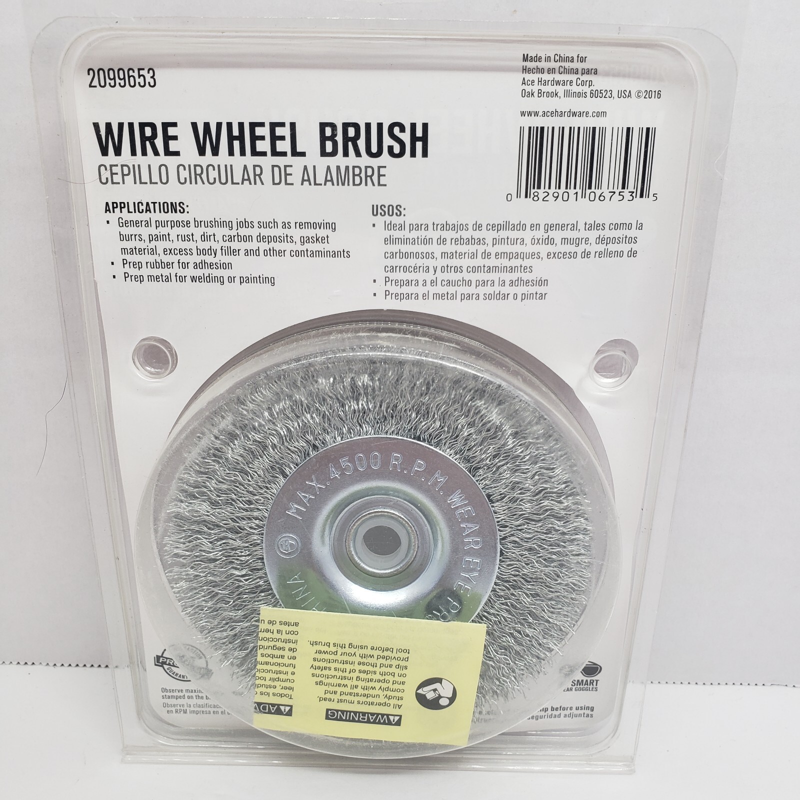 ACE Wire Wheel Brush COURSE WIRE 4″ #2099653