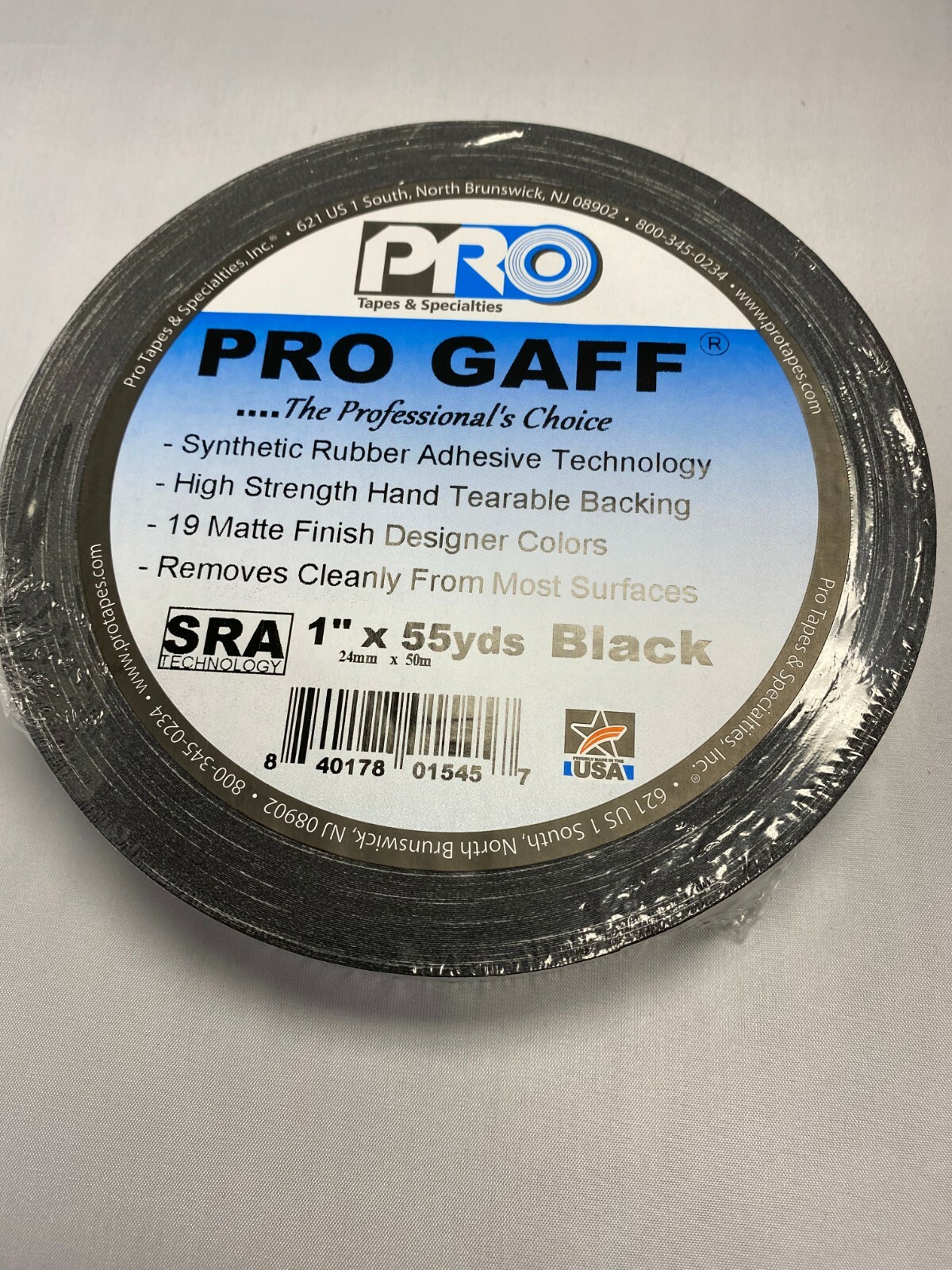 Pro Tapes Pro Gaffer Tape Black 1″ x 55 yds.