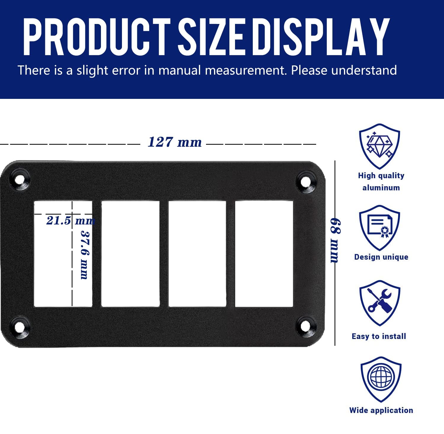 Switch Panel 4 Gang Rocker Toggle Aluminum Housing Bracket Car Truck Marine