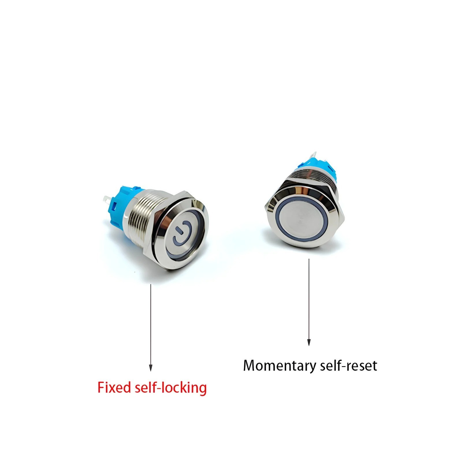 19mm 12V LED ON OFF Push Button Power Switch Latching with Wire Socket Harness