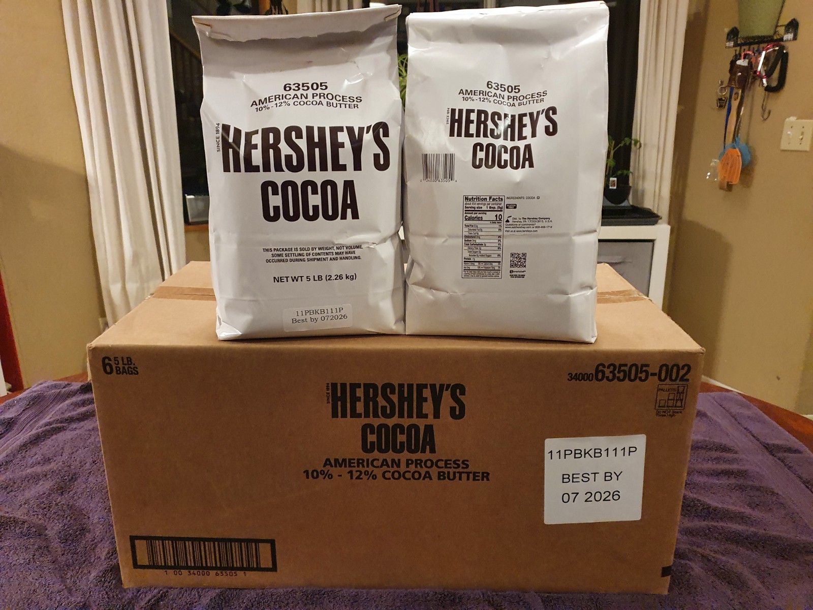 Hershey’s 100% Cocoa Powder American Process 5lb Bag Bulk Baking Best By 07/2026