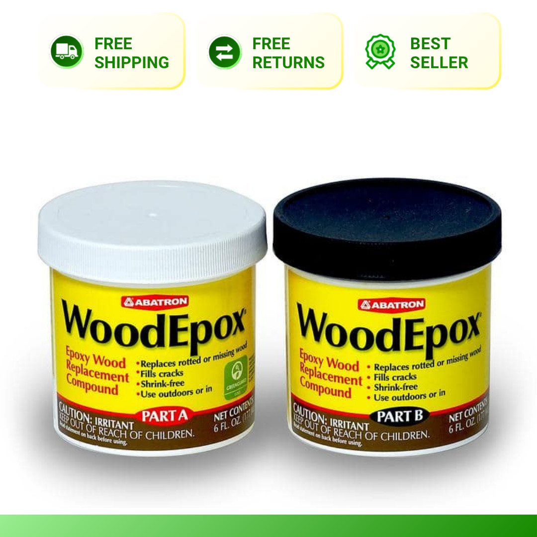 Abatron WoodEpox Kit 2 Part Structural Epoxy Adhesive Wood Filler Putty, 12 oz