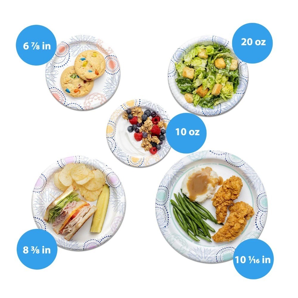 Disposable Paper Bowls 10 oz 50 Pack Sturdy Everyday Use Eco Friendly Bowls