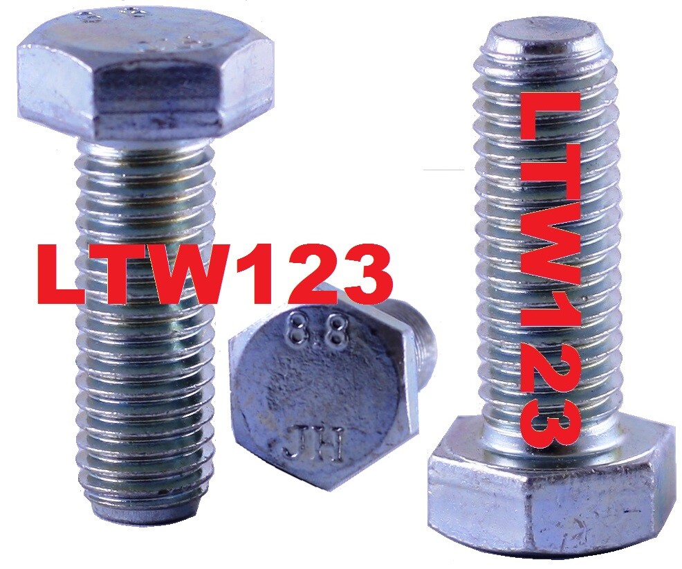 (20) M4-0.7x12mm Full Thread Coarse Class 8.8 Hex Cap Screw Bolt Zinc