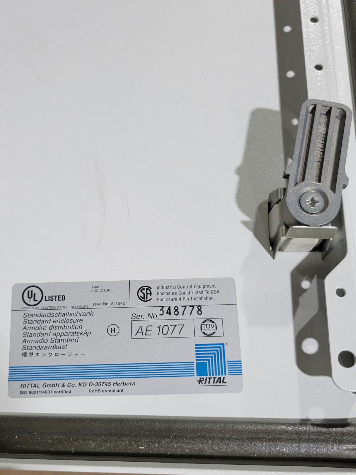 Rittal AE 1077 Enclosure Type 4 ISO 9001/14001 RoHS Compliant Box