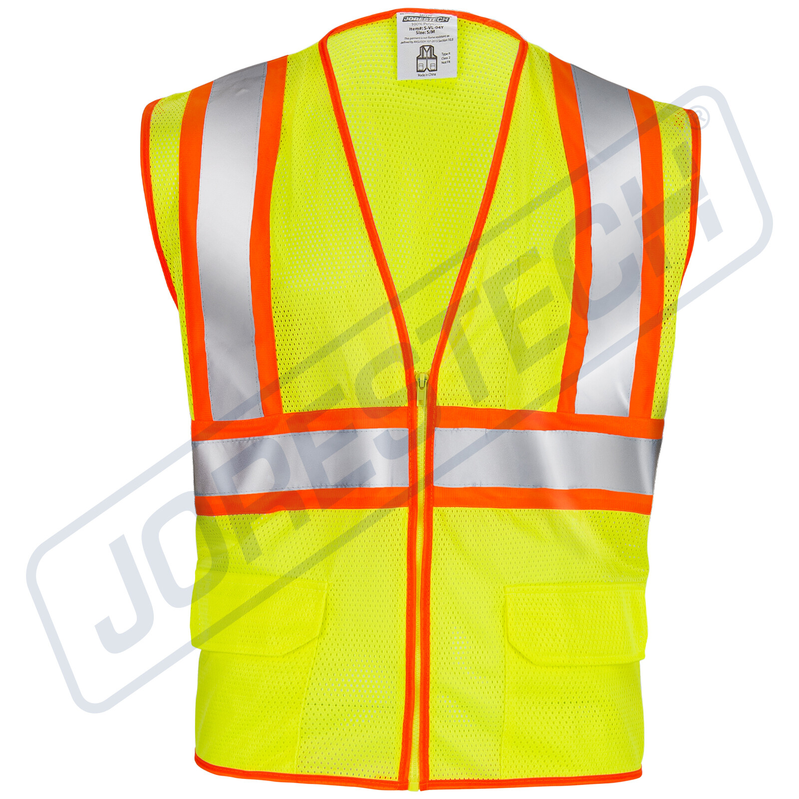 Safety Vest Staff Printed Class 2 Type R Two toned High Vis Lime JORESTECH