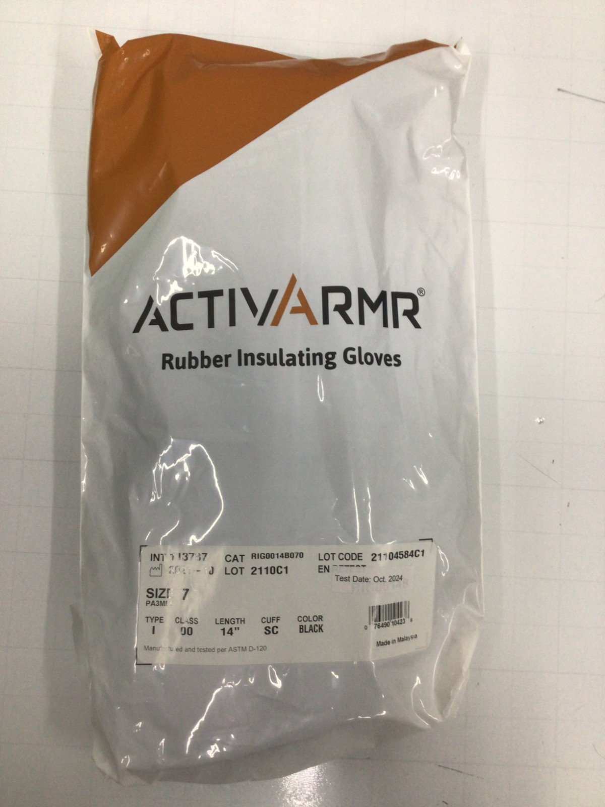 ACTIVARMR – CLASS 00 B 14 SIZE 7 Electrical Insulating Gloves 500V AC/750V DC