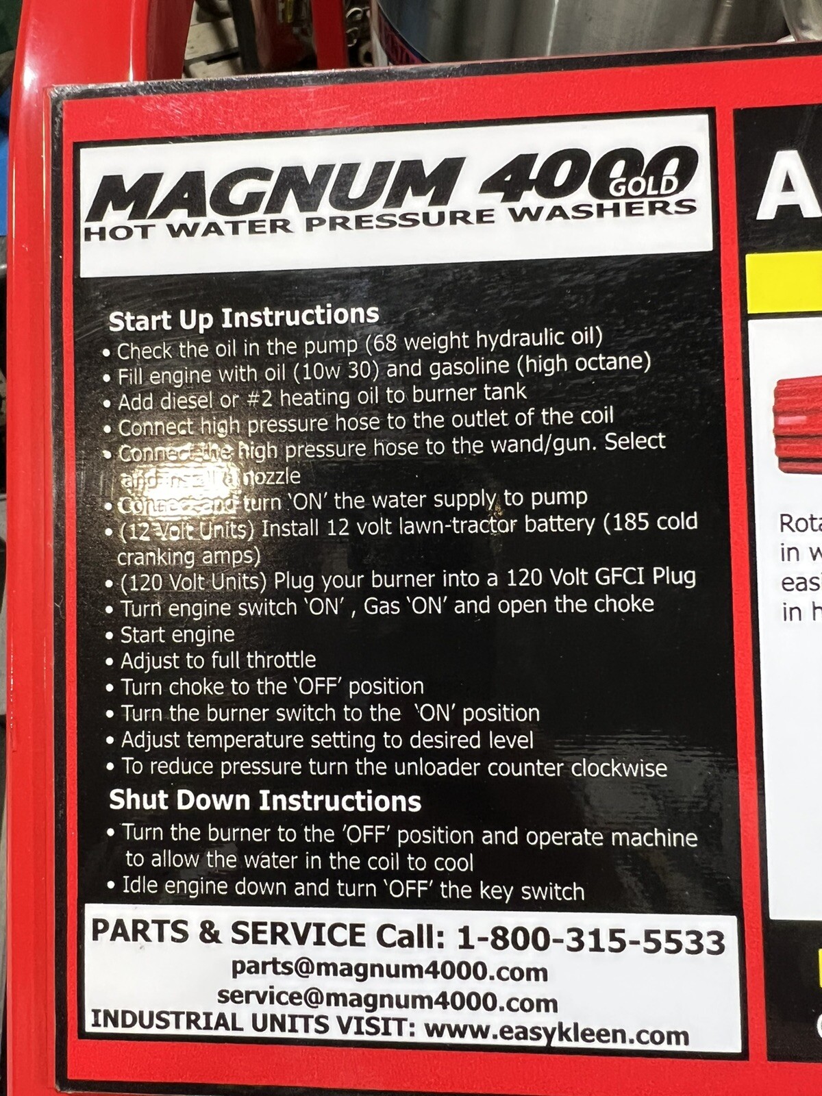 2024 Easy-Kleen Magnum 4000 Hot Water Pressure Washer Diesel Burner New
