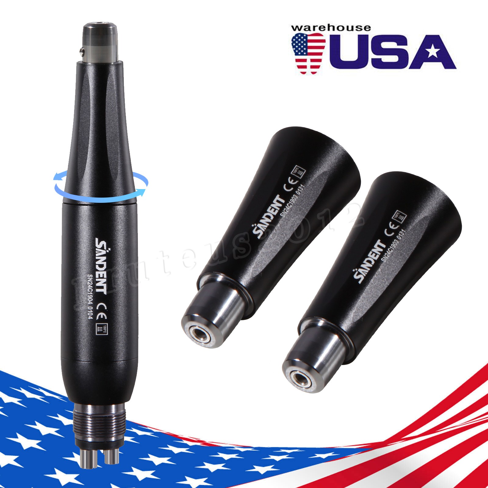 SANDENT Dental Hygiene Prophy Handpiece 4Holes 360°Swivel / Motor/ Nose cone