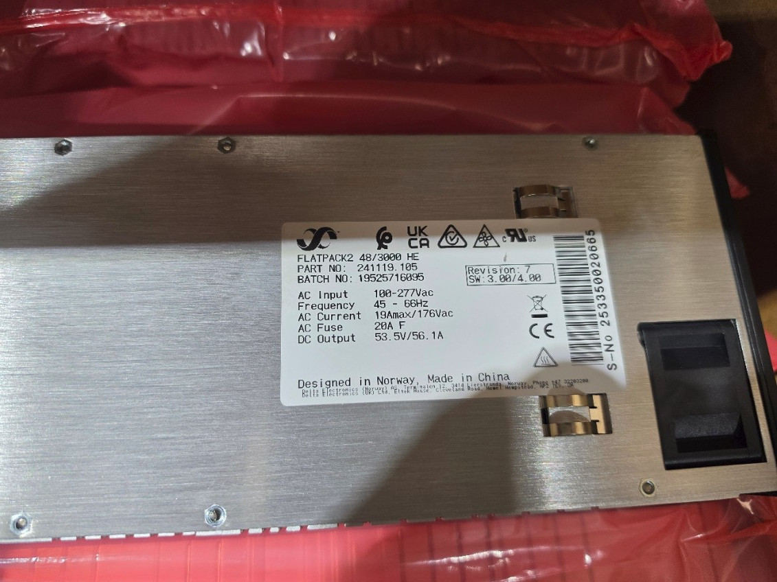 ELTEK 241119.105 48V/3000W FlatPack HE Rectifier NEW!