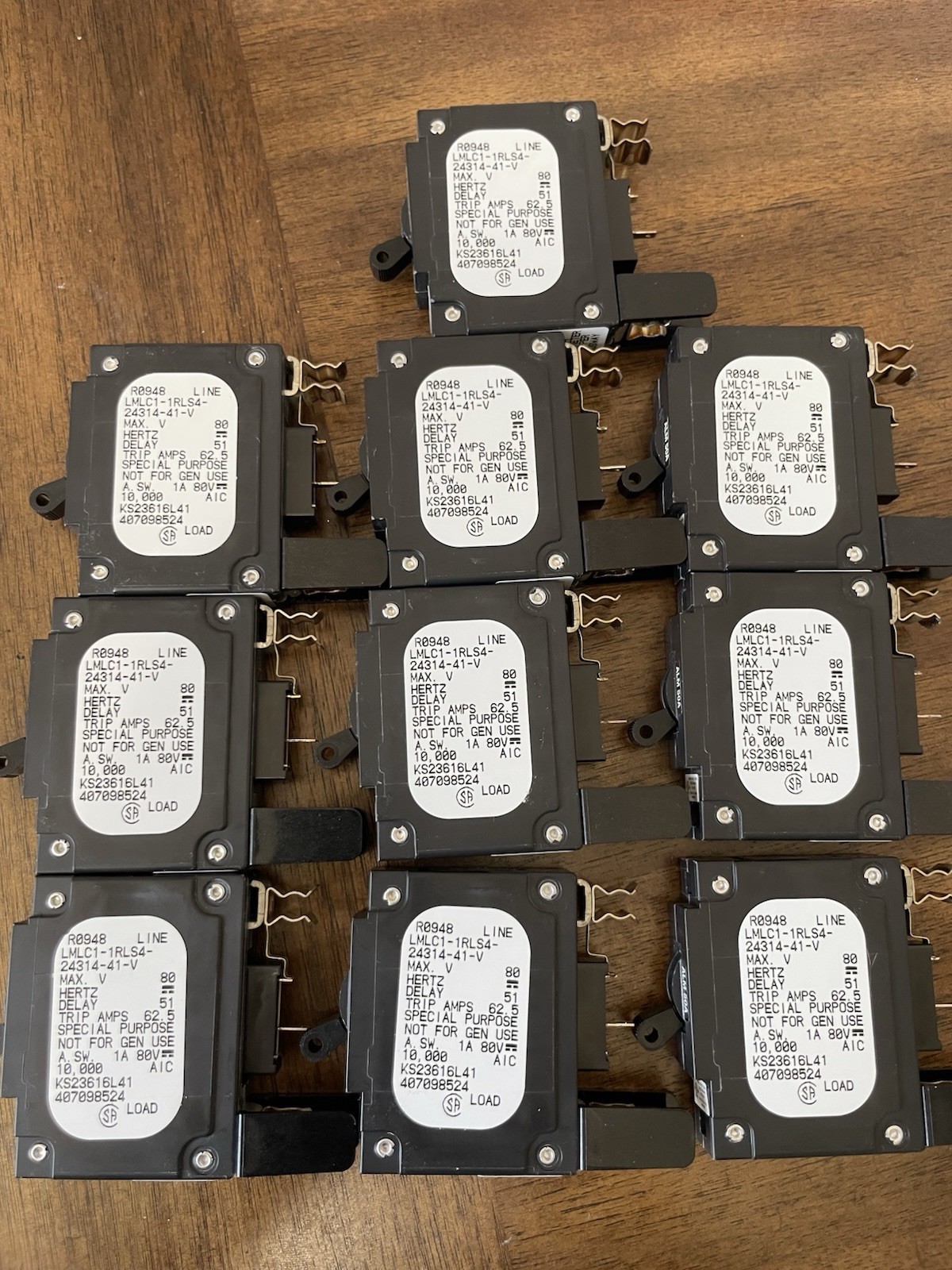 Airpax LMLC 50A 80VDC Circuit Breaker LMLC1-1RLS4-24314-41-V KS23616L41 Lot – 10