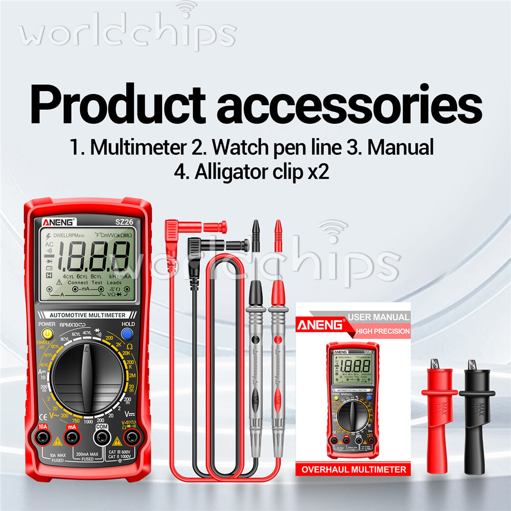 SZ26 Digital Multimeter 0-1000V 1999 Count AC/DC Car Overhaul Diode Resistance