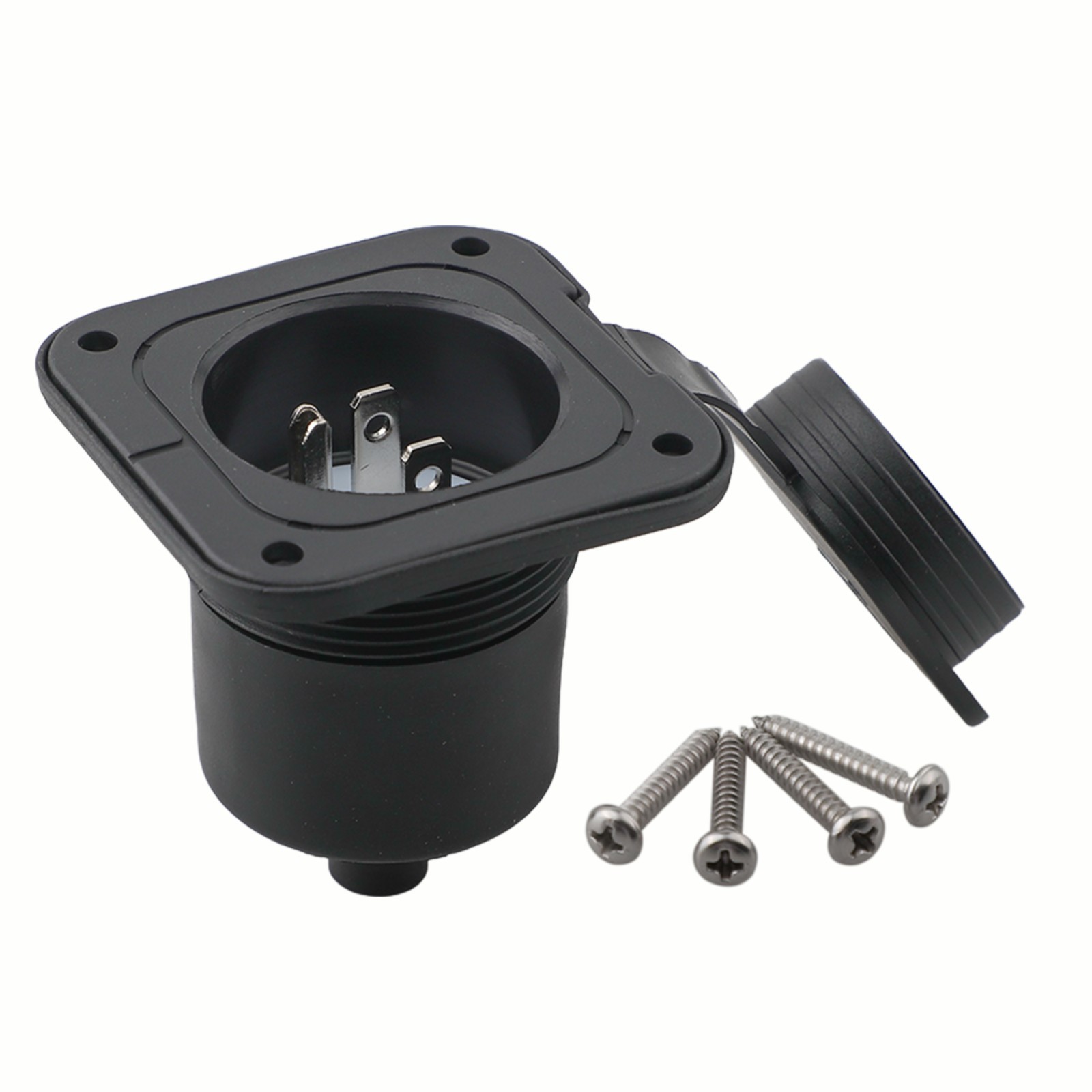 Automotive Commercial Flanged Socket Inlet Receptacle 125V 50Hz/60Hz