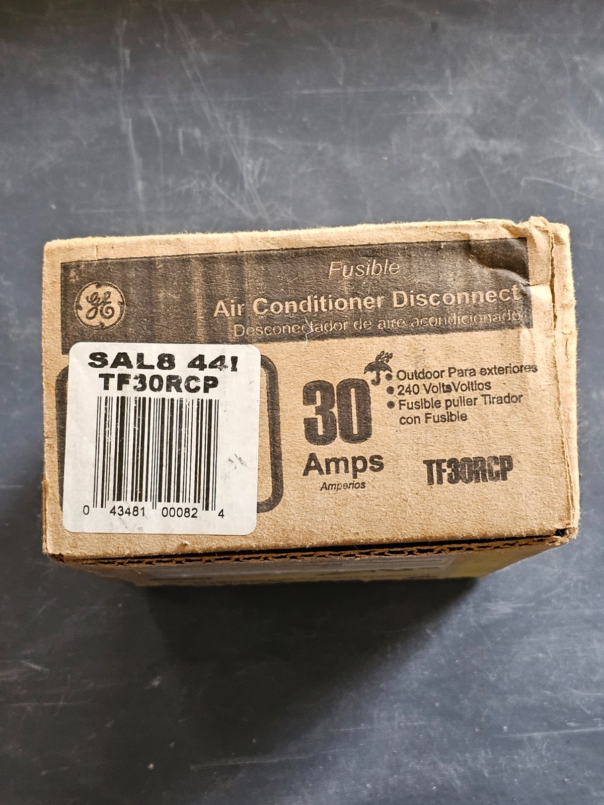 GE TF30RCP 240V 30A AC Disconnect Safety Switch – Gray