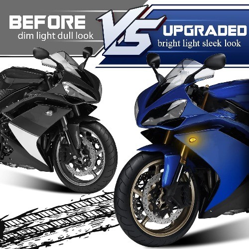 Flush Mount Motorcycle Turn Signals Smoked Lens LED Blinkers Color: For Yamaha