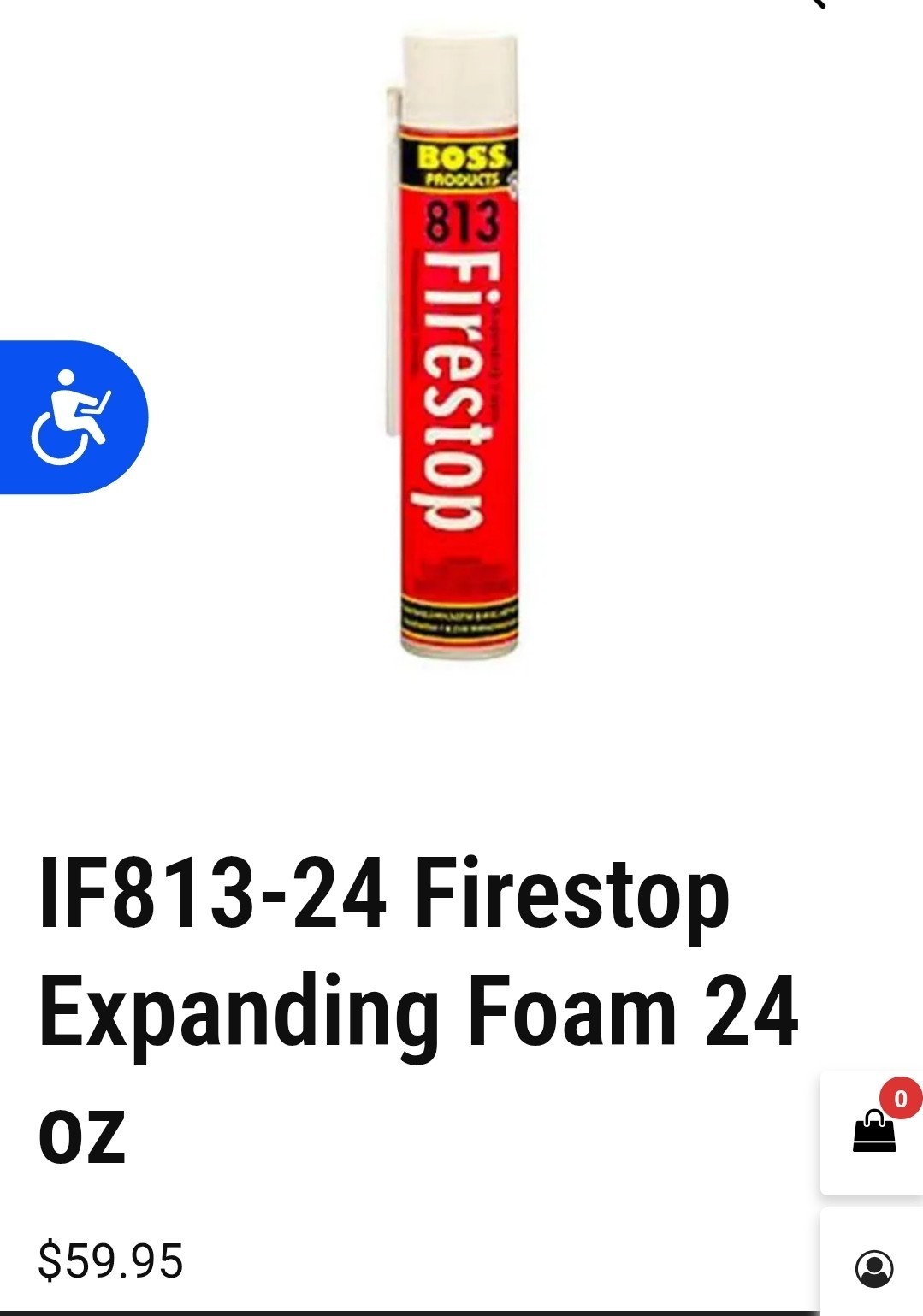 Boss Products 813 Firestop Expanding Foam Sealant 24 oz IF813-24