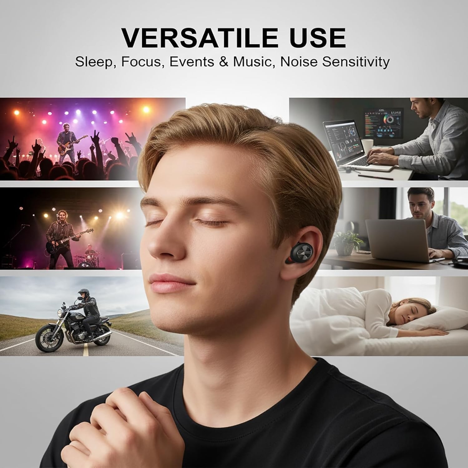 Noise Cancelling Ear Plugs for Sleeping, Travel & Work – 50Db Reusable Silicone