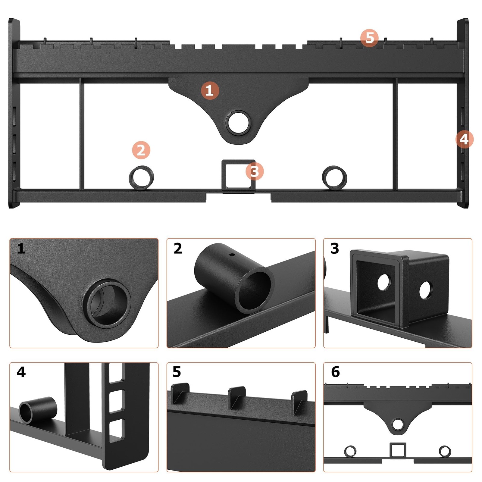 Skid Steer Pallet Fork Frame Attachment, 42″ Fork & 45″ Frame, 4000lbs Capacity