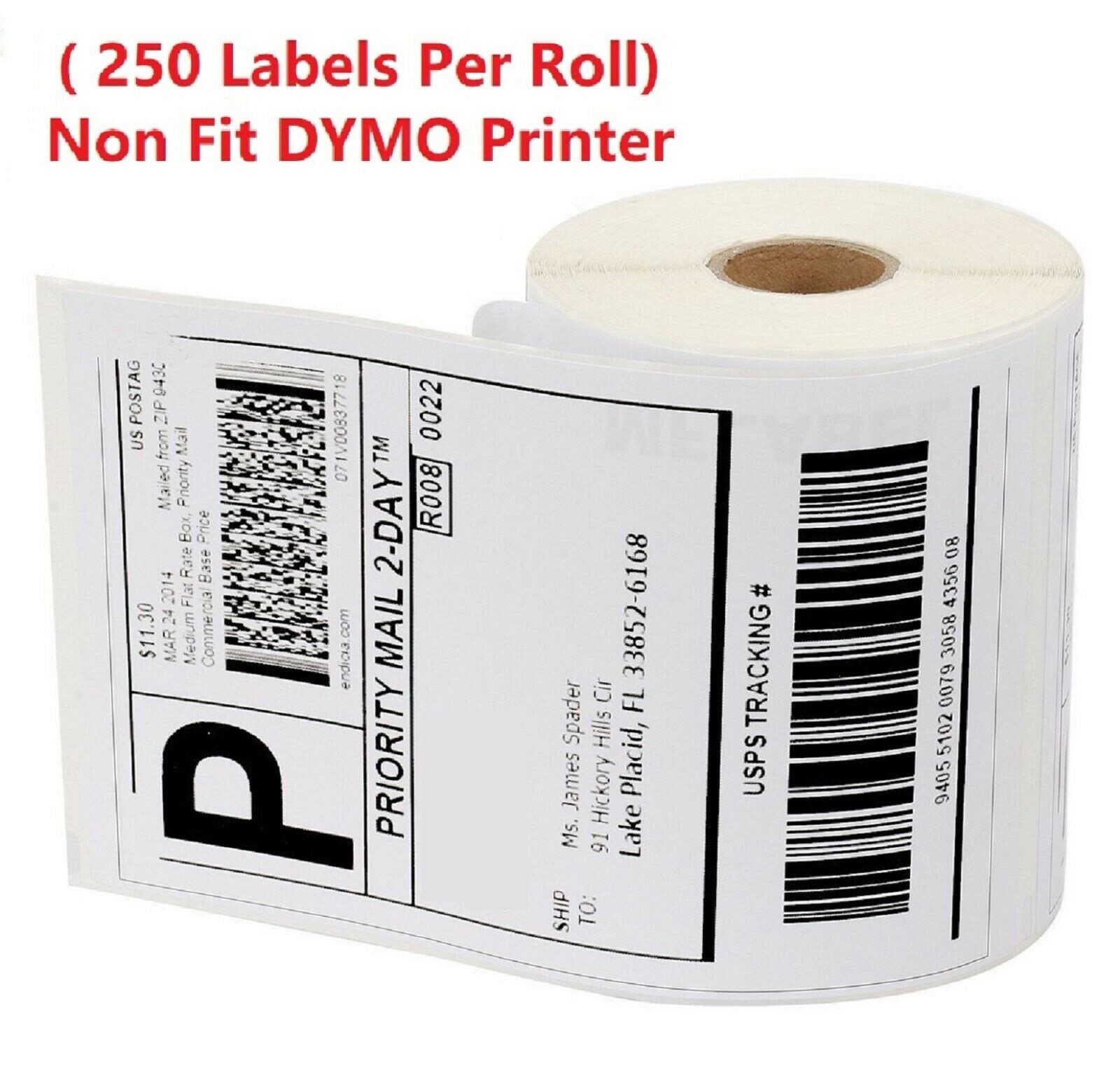 1~4~6~8~10~12~20~40 Rolls 4×6 Shipping Labels 250/Roll Zebra 2844 ZP450 Eltron