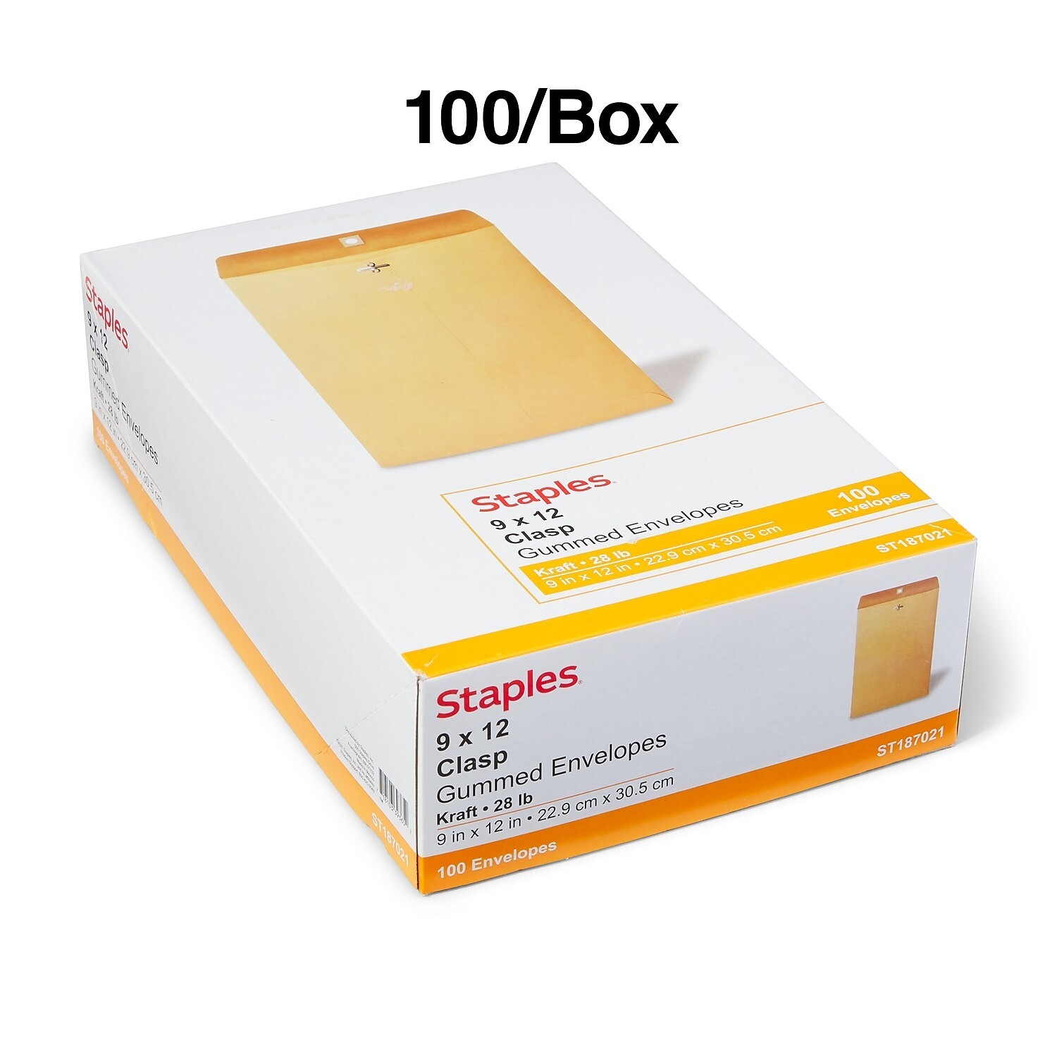 100 Pcs CLASP ENVELOPES 9”x12” Kraft Shipping Mailing Gummed Business Manila