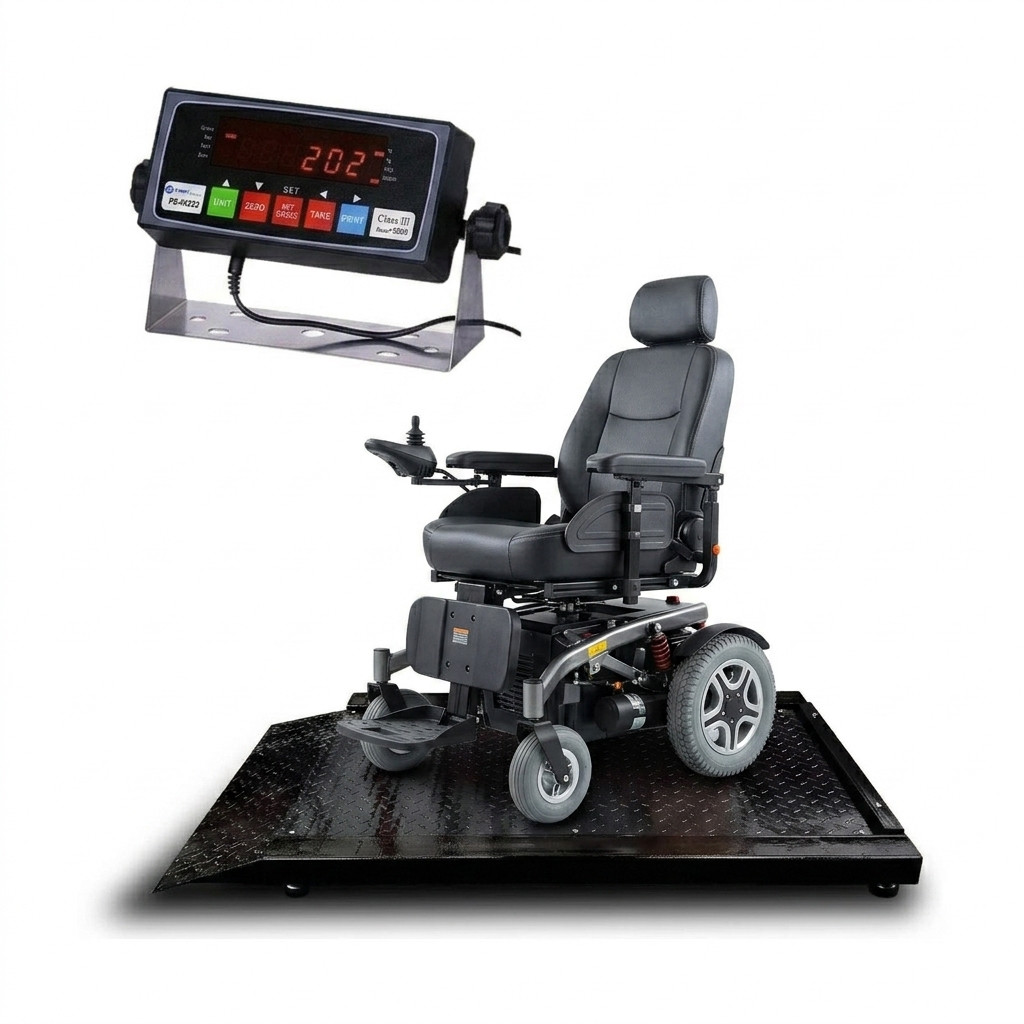 Medical Wheelchair Scale Digital 1000 lb Capacity Roll-On Weigh Wheelchair Scale