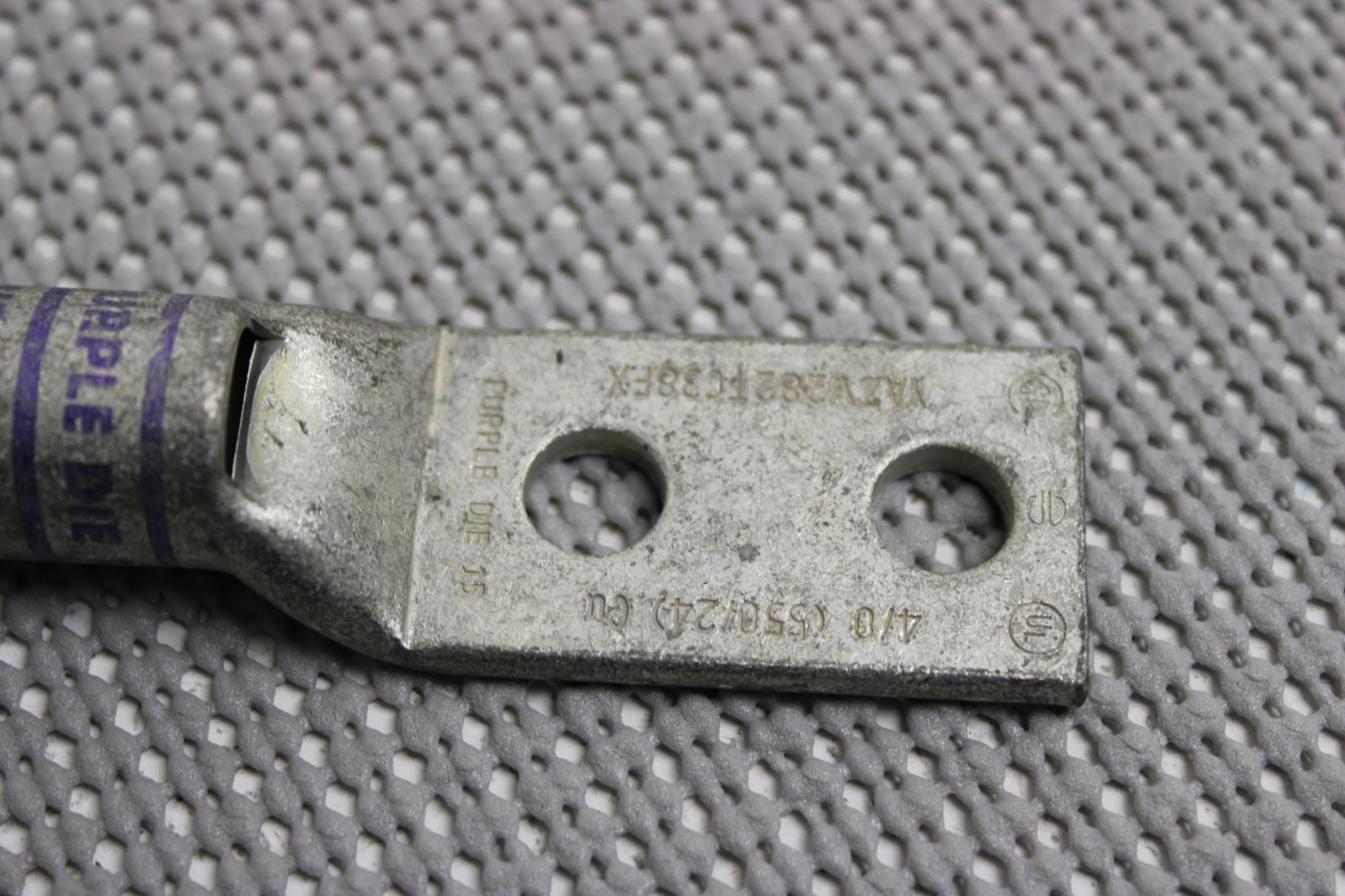 Burndy YAZV282TC38FX- 4/0 Purple Die 15 Two Hole Compression Lug