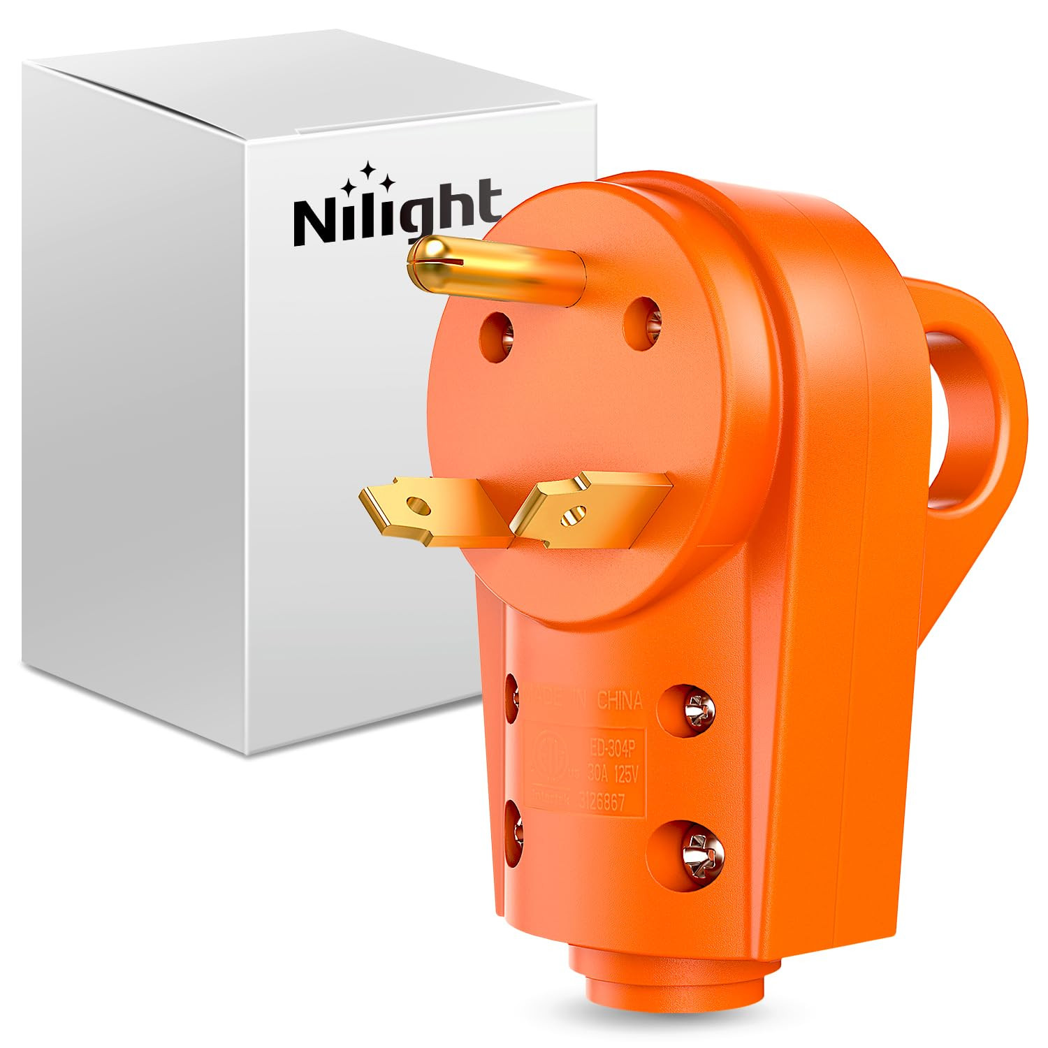 30 Amp RV Replacement Plug 125 Volt Heavy Duty Male with Handle ETL Listed NEMA