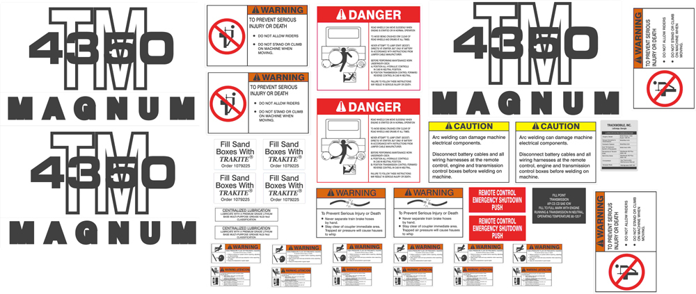 Trackmobile TM4350 Magnum Decal Kit – very high quality aftermarket decals