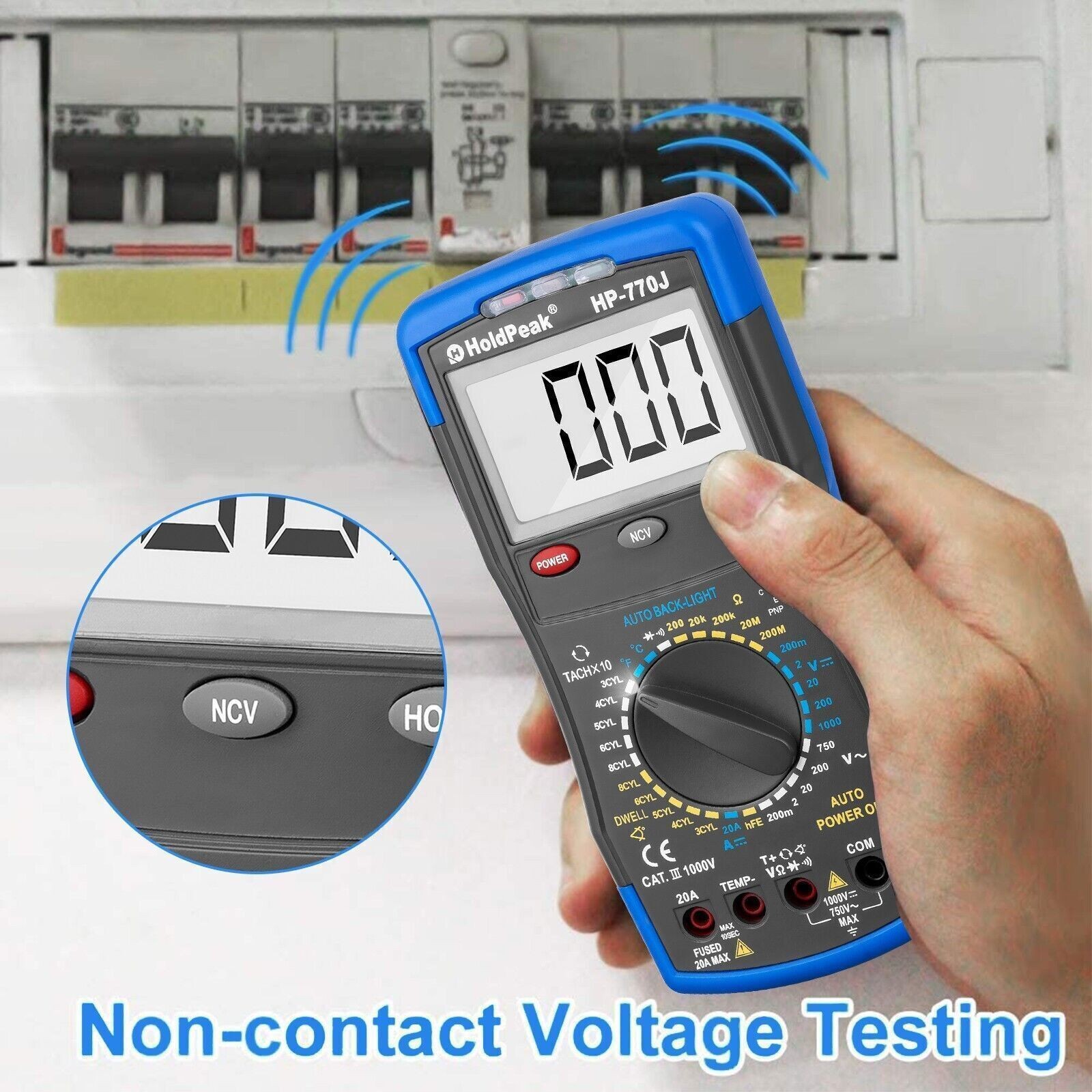 Multimeter NCV Engine Analyser AC DC Volt Ohm RPM Dwell Tacho Automotive Meter