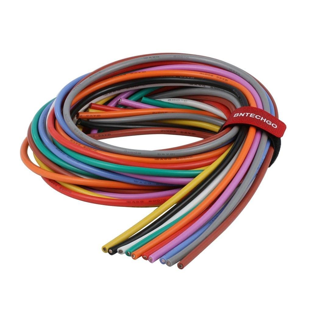 12 Gauge Silicone Wire Kit 10 Color Each 5 ft Flexible 12 AWG Stranded Tinned…