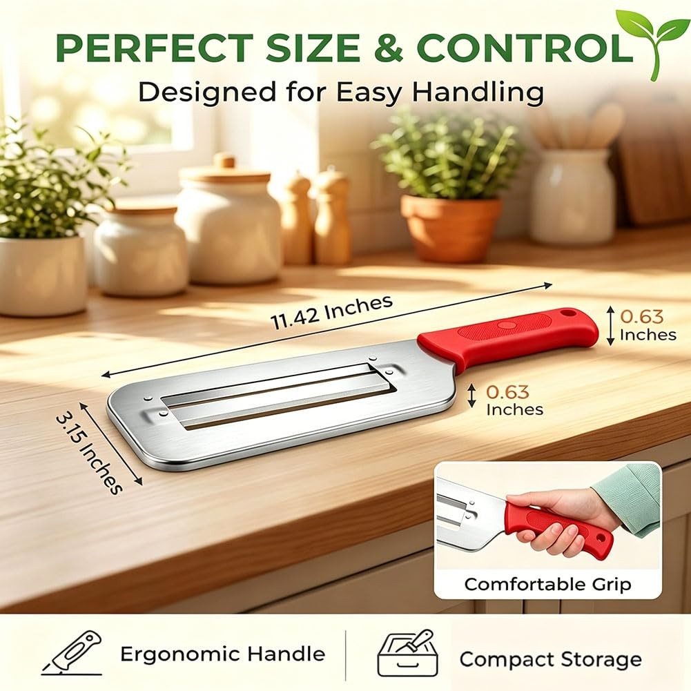 Cabbage Shredder Vegetable Slicer Cole Slaw 11.4in*3.2in*0.63in, red-2pcs