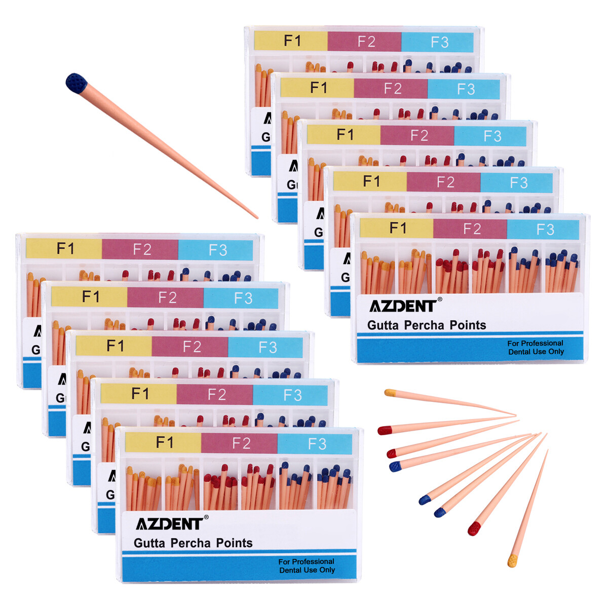 60pcs/Pack Dental Gutta Percha Points F1, F2, F3 Endodontics Root-Canal F1-F3