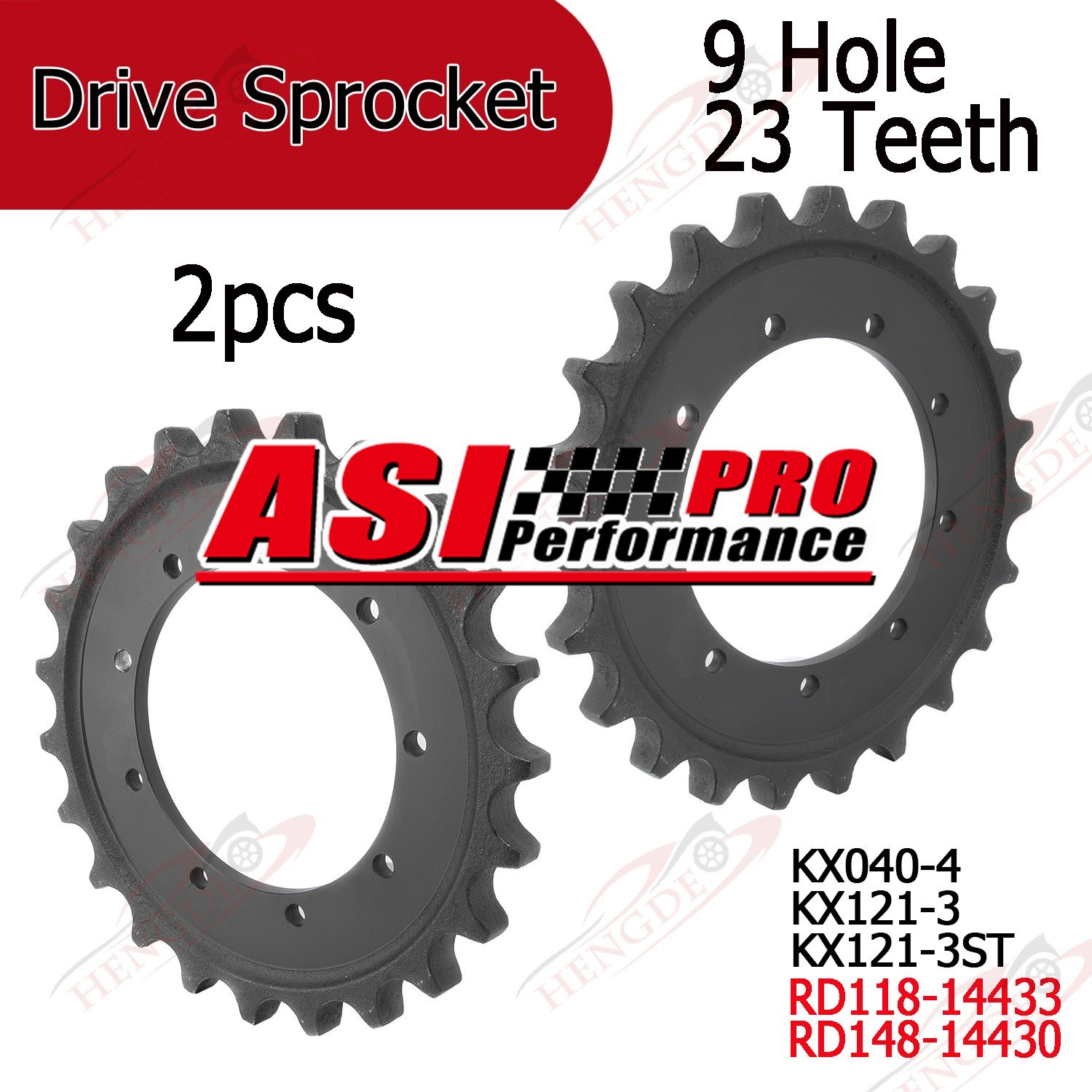 2pcs Drive Sprocket Fit Excavator Kubota KX040-4 KX121-3 KX121-3ST RD118-14433