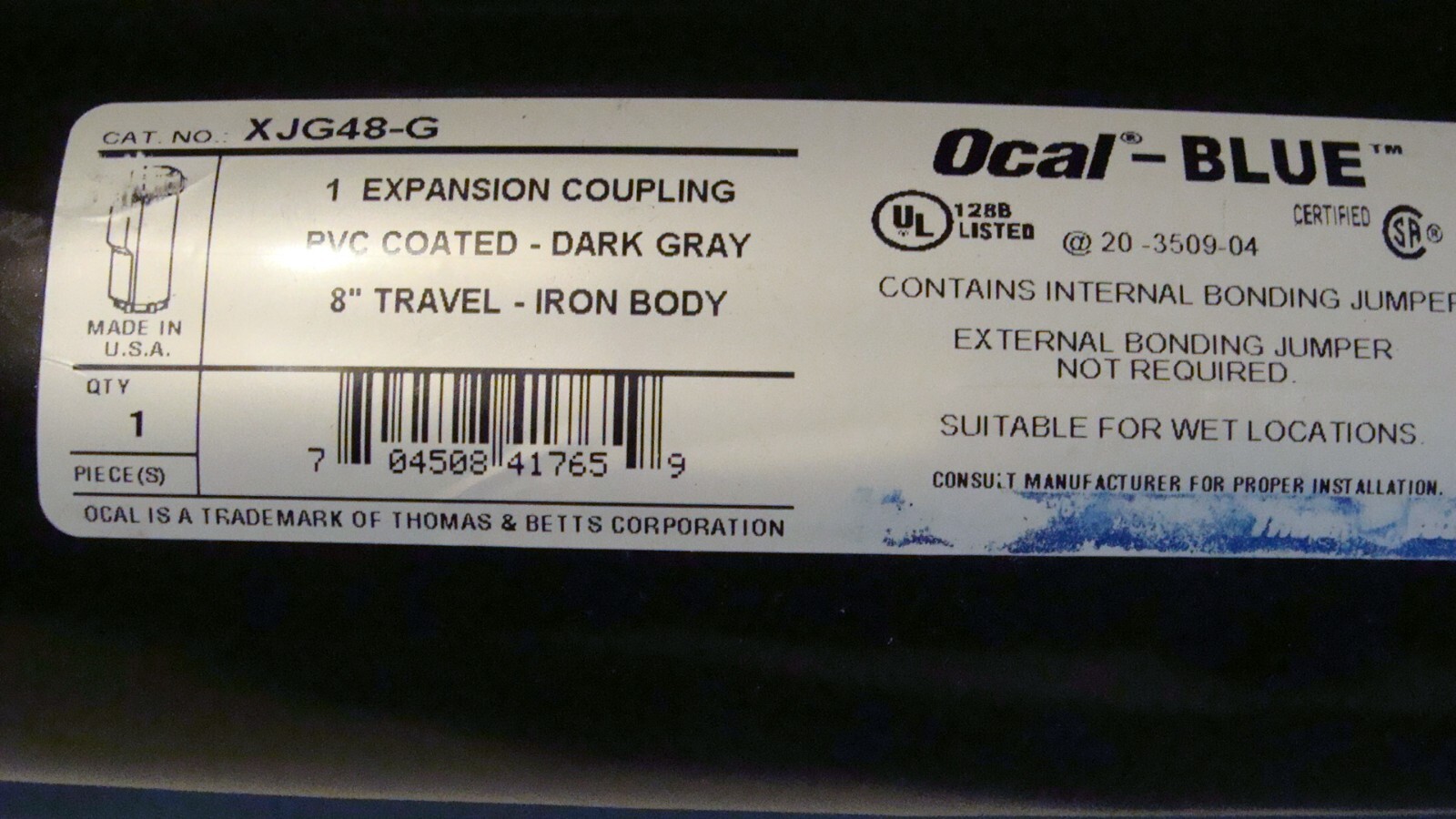 New PVC COATED Expansion Coupling OCAL 1-1/4 XJG48-G THOMAS & BETTS