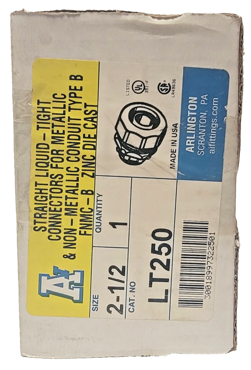 Arlington (Lot of 10) LT250 2.5″ Zinc Die Cast Liquid Tight Connector FNMC-B
