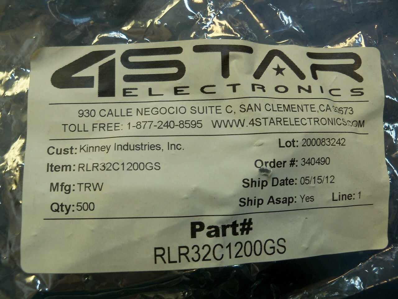 120 Ohms RLR32C1200GS Precision Film Resistor 4Star Electronics Lot of 477