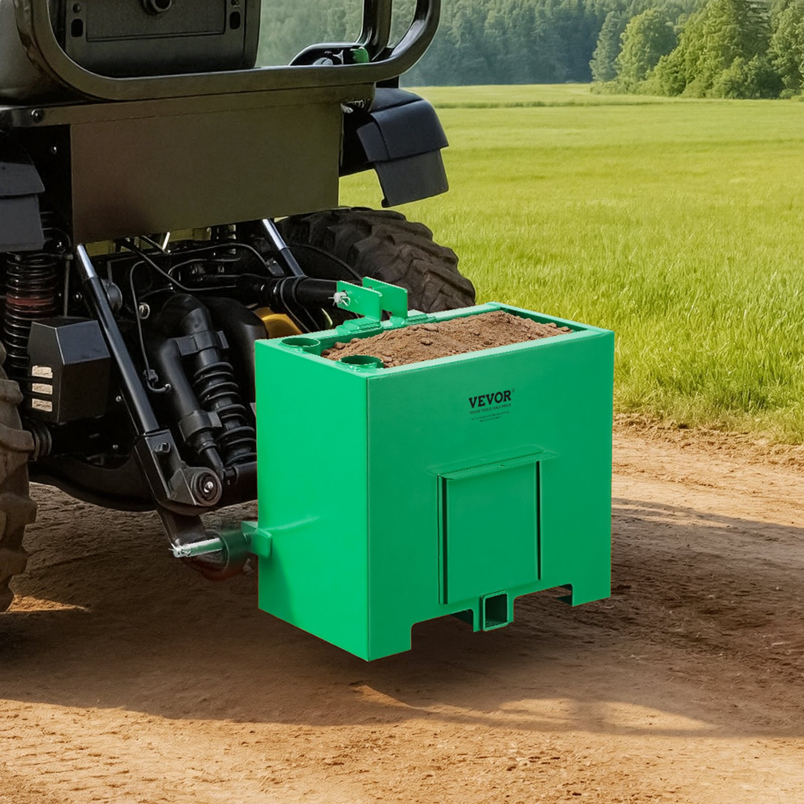 3 Point Tractor Ballast Box 800lb Cat 1 Hitch Receiver Green