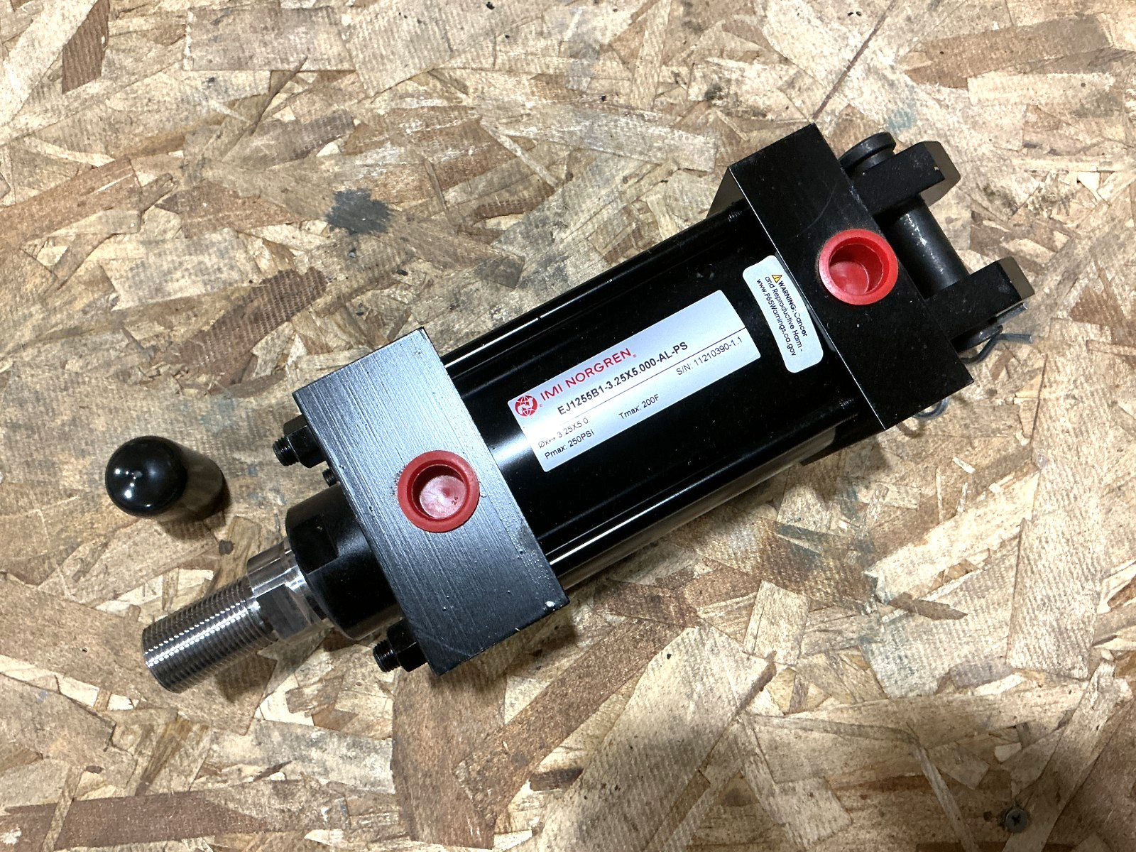 New Norgren EJ1255B1-3.25X5.000-AL-PS Pneumatic Cylinder Pmax: 250PSI – No Box