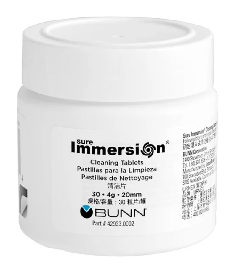 New- Genuine Bunn 42933.0002 30 Count- 4 Grams Sure Immersion Cleaning Tablets