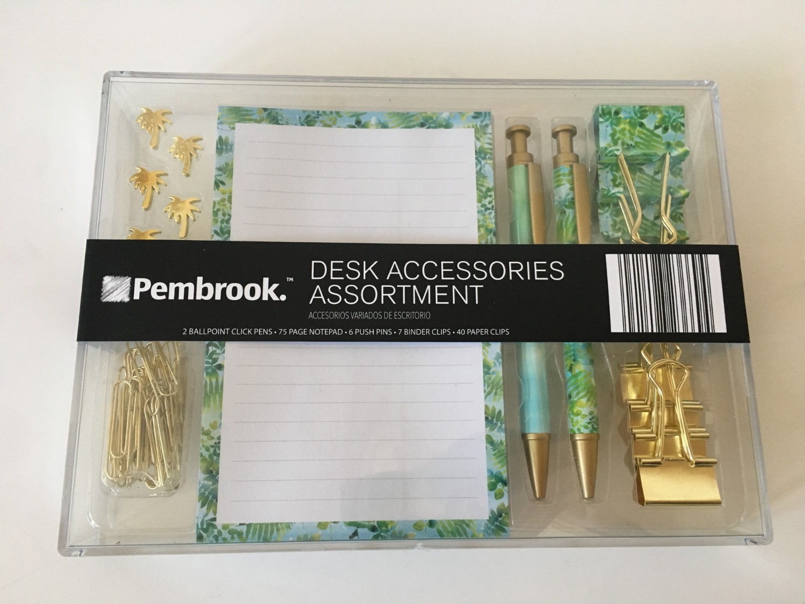 Pembrook Desk Top Accessories Assortment Office Supplies Pen Notepad Clips Palm
