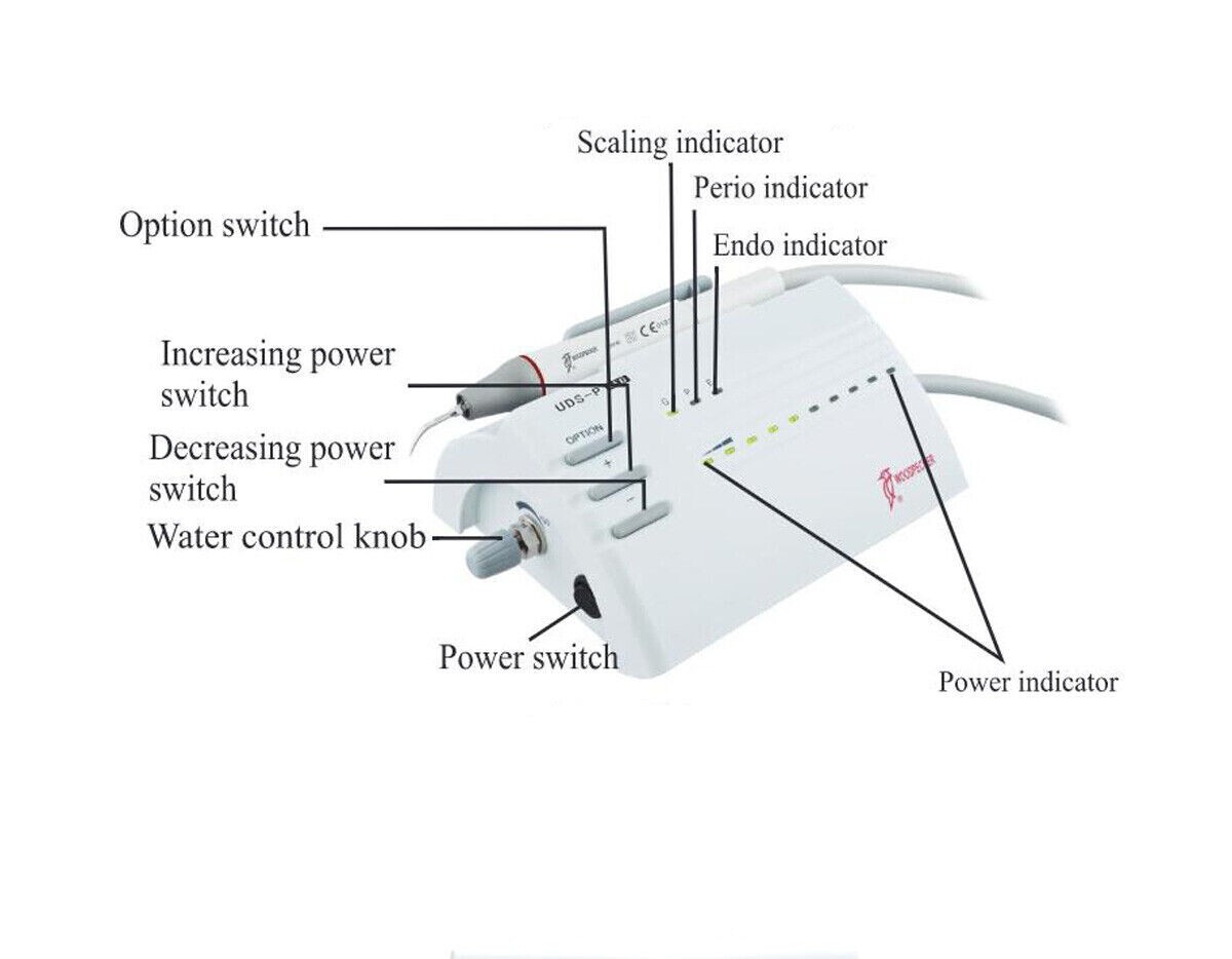 Original Woodpecker UDS-P LED Dental Ultrasonic Piezo Scaler Cavitron 6 Tips EMS