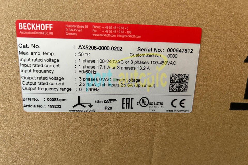 1PC NEW BECKHOFF Servo Drive AX5206-0000-0202