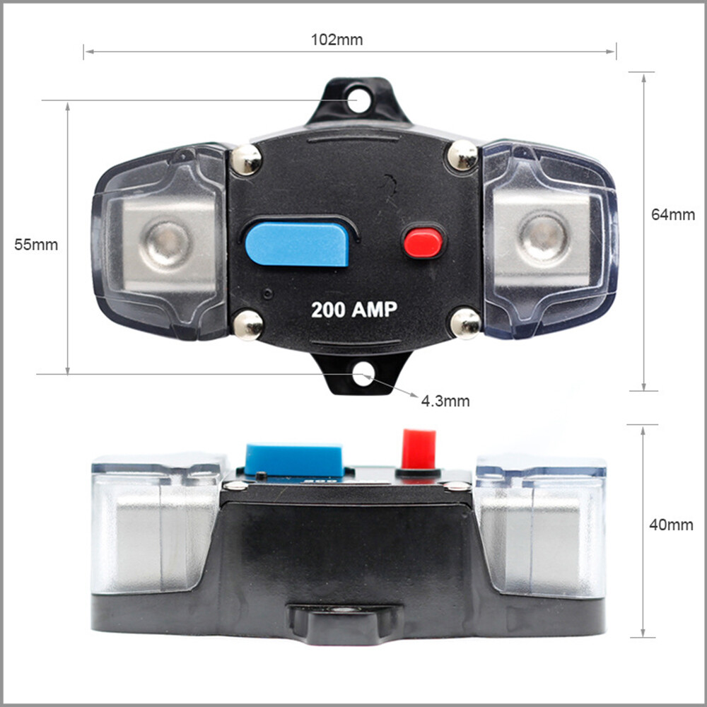 Waterproof Car Circuit Breaker Fuse Reset 30-300 Amp 12V-48V DC Car Boat Auto