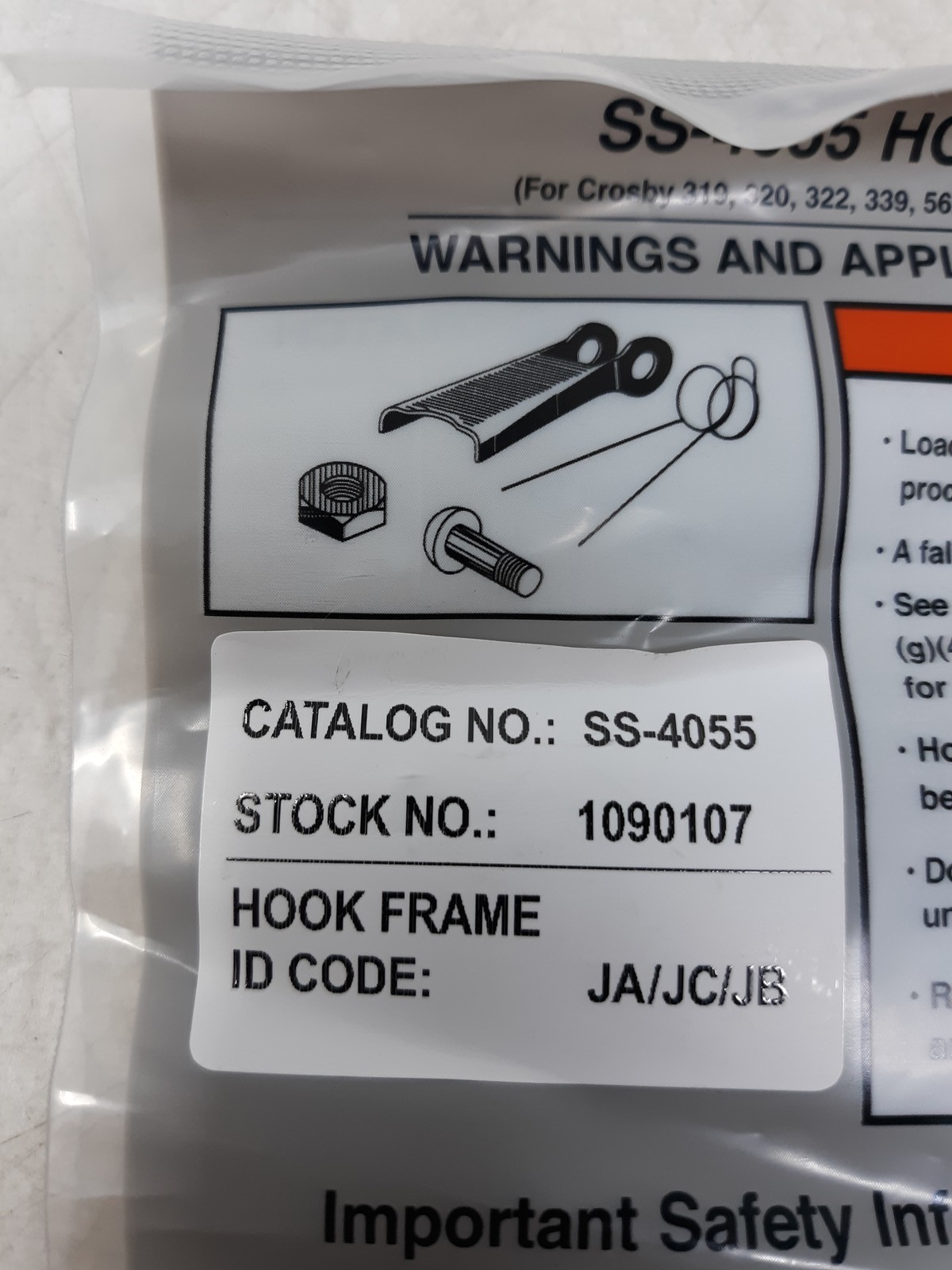Crosby SS-4055 Stainless Steel Hook Latch Kit – Fits Older Style Hooks