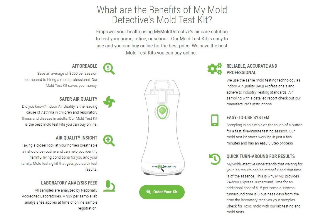 5-Room Mold Test Kit, Air & Surface Samples