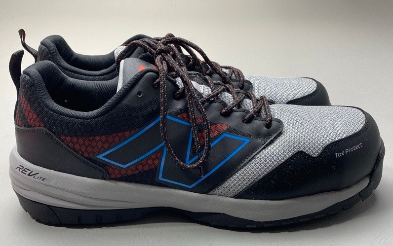 New Balance Men’s Steel Toe Quick Shift EH Work Shoe Black/Gray/Red/Blue Size 15